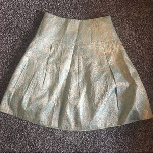 Vintage teal/ aqua circle/ a line skirt